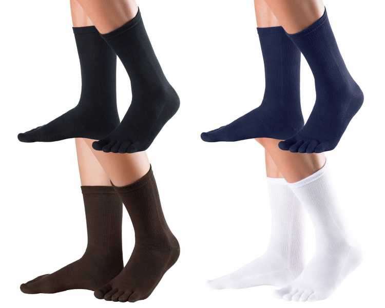 KNITIDO Dr Foot® Silver Protect Chaussettes à orteils basses anti odeur en coton avec fil d'argent antimicrobien 
