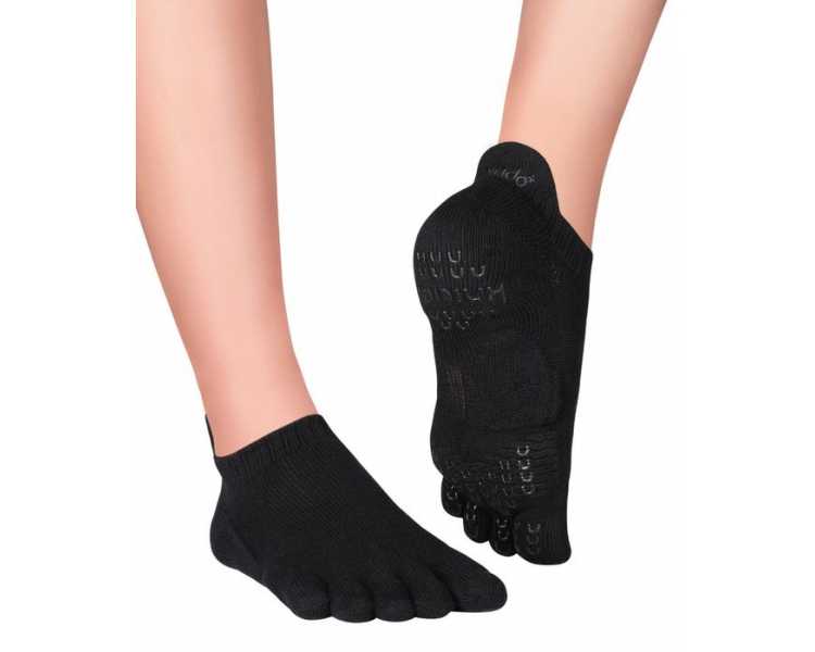 Sora chaussettes antidérapantes à 5 doigts noires en coton bio
