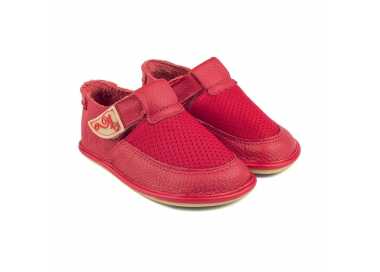Chaussures pieds nus modèle "Bebe" rouge BE02R Enfant Magical Shoes