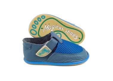 Chaussures pieds nus modèle "Bebe" bleu Enfant Magical Shoes