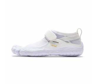 Chaussures minimalistes à doigts Vibram FiveFingers KSO Vintage blanche 21M1410 vu de côté