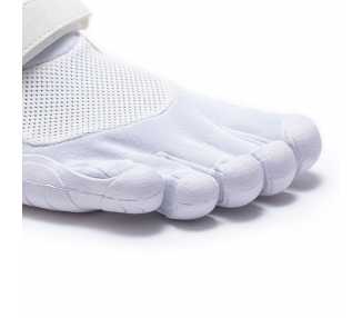 Partie avant (orteils) des chaussures minimalistes à doigts Vibram FiveFingers KSO Vintage blanche 21M1410