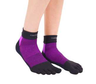 Chaussettes basses à doigts violette et noir Toetoe outdoor
