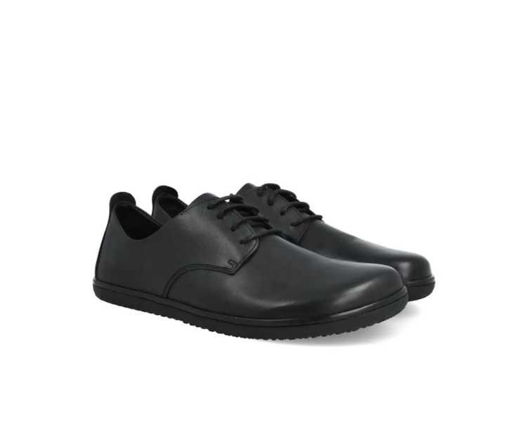 Chaussures minimalistes noires en cuir - Modèle : Chronos - Marque : Angles