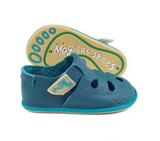 Sandale minimaliste Coco bleu Enfant Magical Shoes