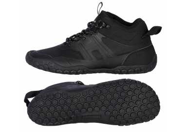 Chaussures minimalistes Kuluba noires de la marque BALLOP. Vu de coté ainsi que de la semelle.
