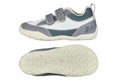 Chaussures minimalistes Tenui enfants gris de la marque BALLOP. Vu de côté et de la semelle.
