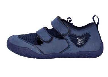 Chaussures souples et ouvertes Smilsu enfants bleu de la marque BALLOP vu de coté (extérieur)
