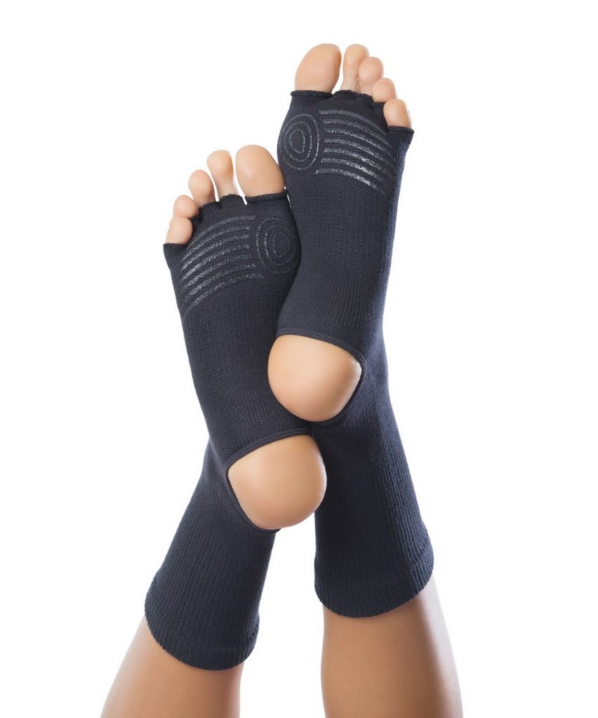 Chaussettes yoga Knitido à 5 doigts antidérapantes, ouverte aux niveau des orteils et du talon
