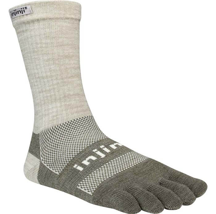 INJINJI à 5 doigts en laine Nuwool Midweight Crew Gris sable