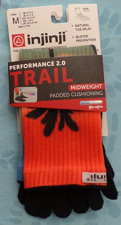 Chaussettes épaisses à 5 doigts Injinji modèle Trail Spectrum