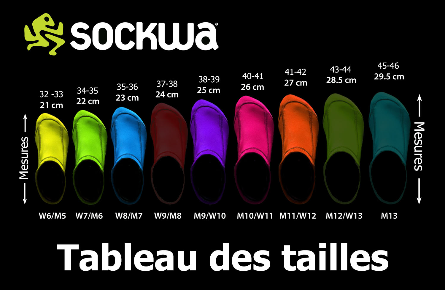 Tailles chaussures Sockwa