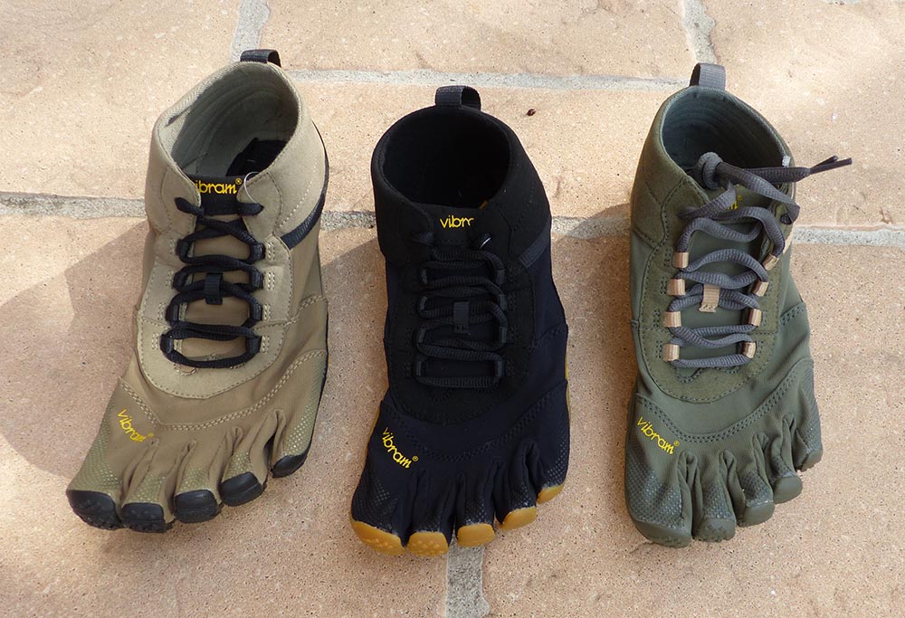 Photos des chaussures FiveFingers V-Trek montrant tous les coloris pour homme